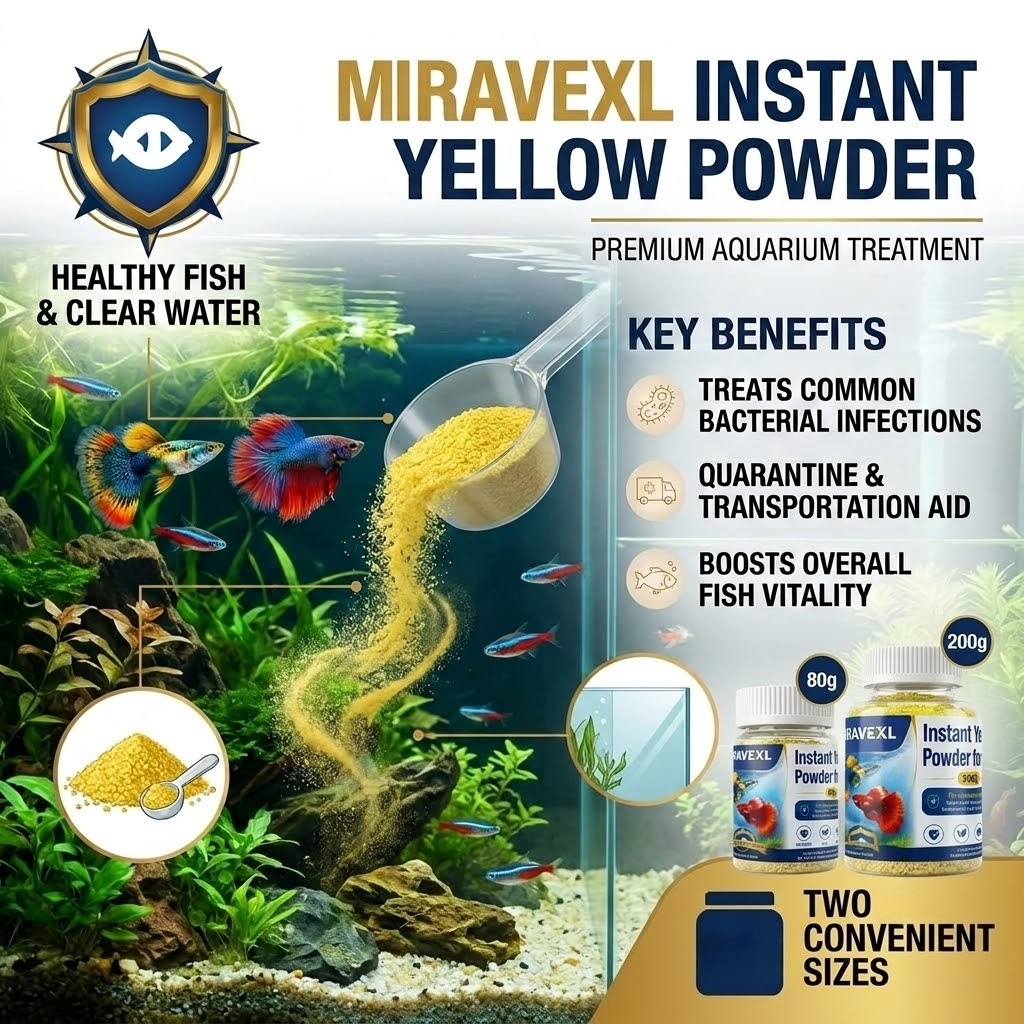 MIRAVEXL Instant Yellow Powder - Aquarium Fish Medicine review and price