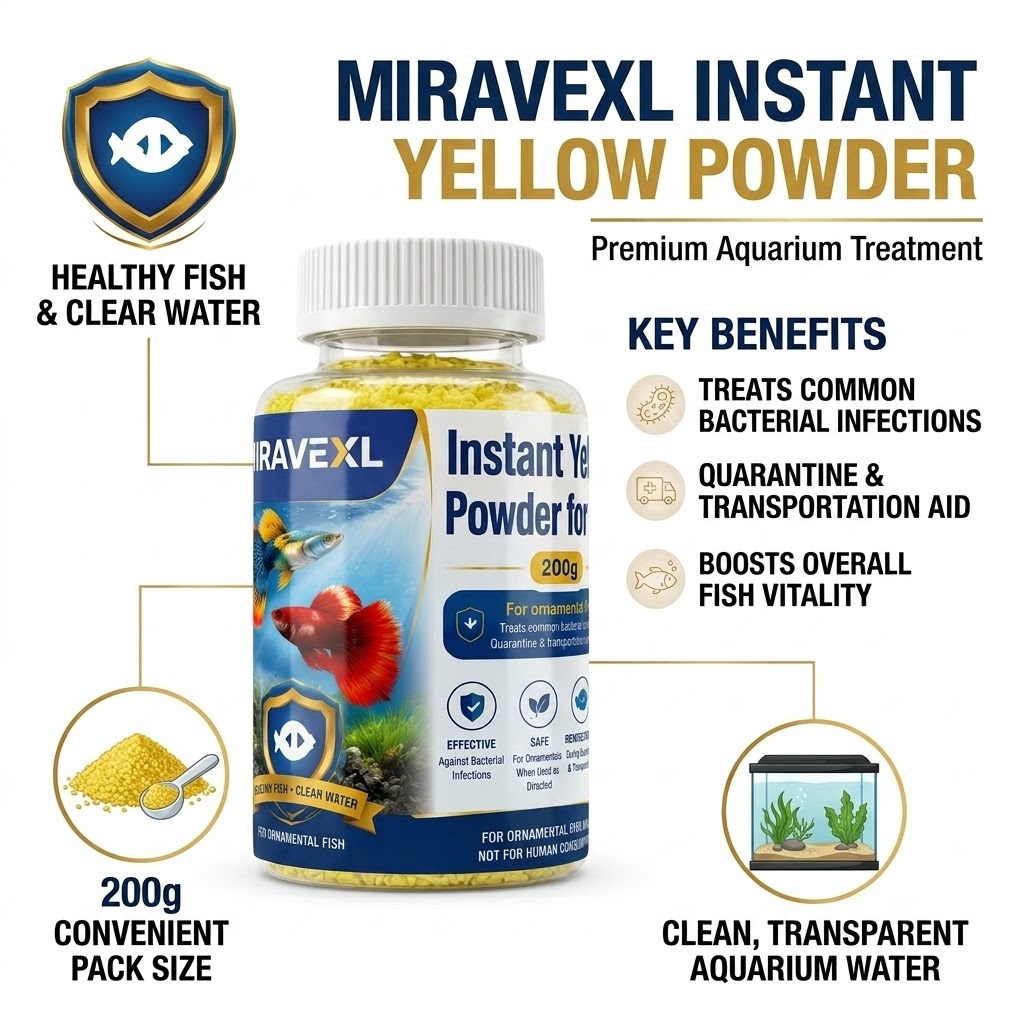 MIRAVEXL Instant Yellow Powder - Aquarium Fish Medicine review and price